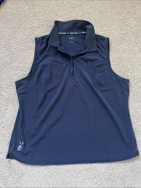 Puma Women's Navy Sleeveless Polo